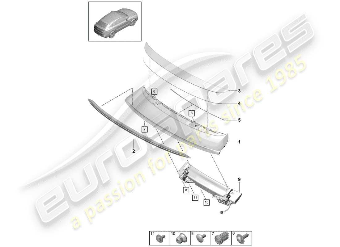 VIEW PARTS DIAGRAMS FROM THE PORSCHE CAYENNE PARTS CATALOGUE a part diagram from the porsche cayenne parts catalogue