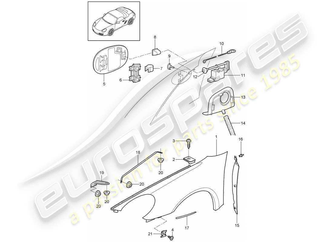 a part diagram from the porsche boxster parts catalogue