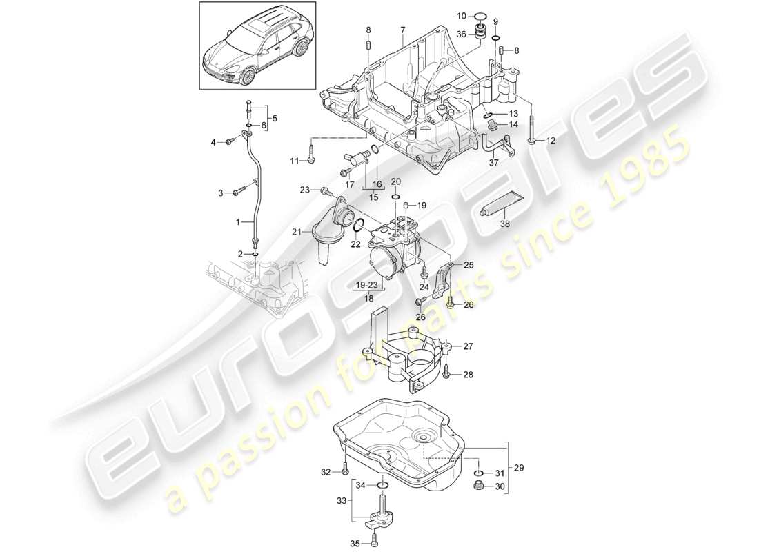 VIEW PARTS DIAGRAMS FROM THE PORSCHE CAYENNE PARTS CATALOGUE a part diagram from the porsche cayenne parts catalogue