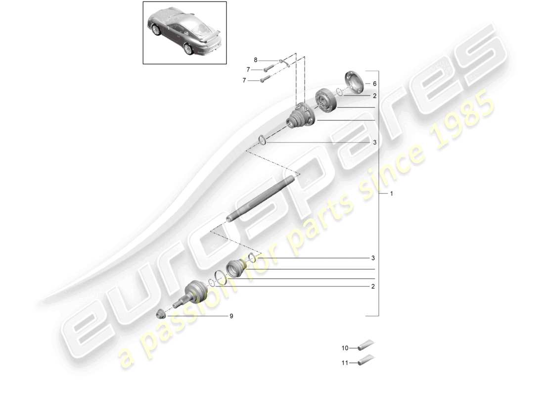 VIEW PARTS DIAGRAMS FROM THE PORSCHE 991 PARTS CATALOGUE a part diagram from the porsche 991 parts catalogue