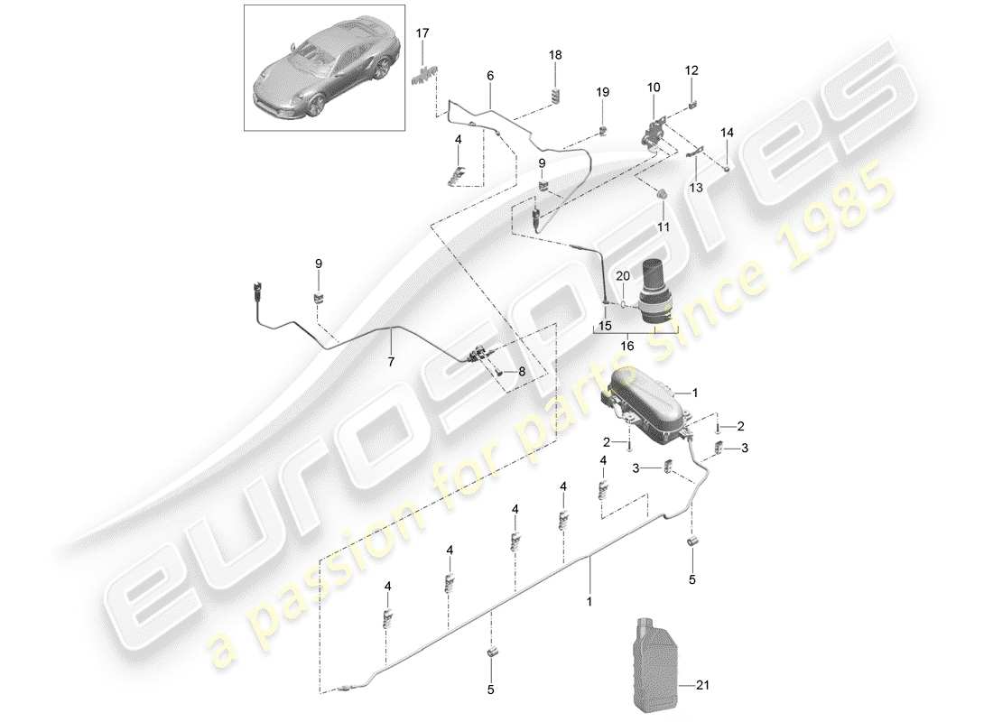 VIEW PARTS DIAGRAMS FROM THE PORSCHE 991 PARTS CATALOGUE a part diagram from the porsche 991 parts catalogue