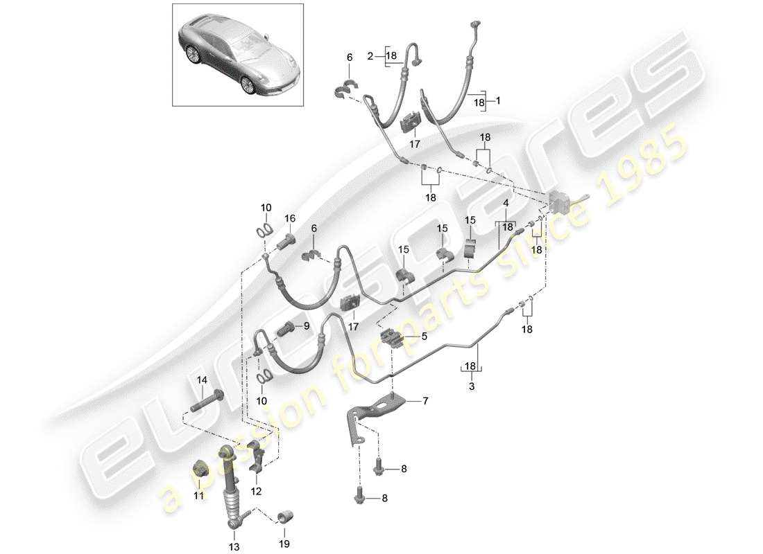 a part diagram from the porsche 991 parts catalogue
