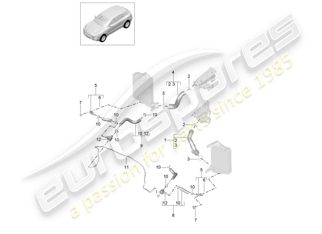 a part diagram from the porsche 2017 (macan) parts catalogue
