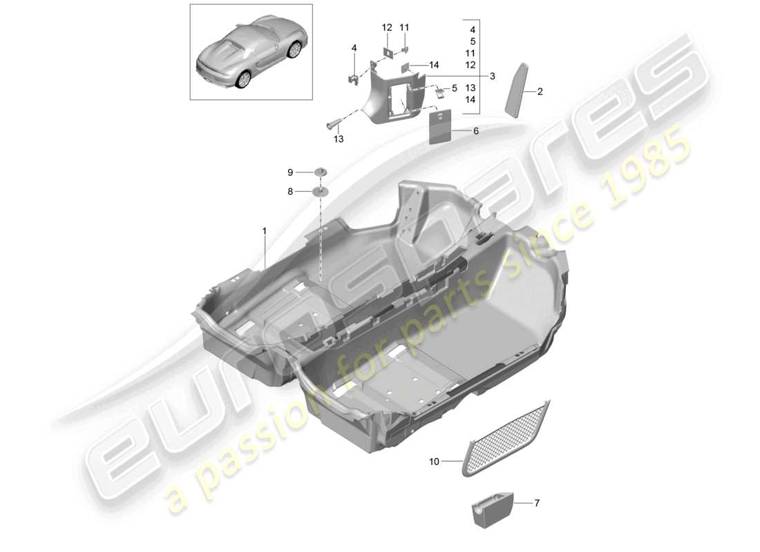 a part diagram from the porsche boxster parts catalogue
