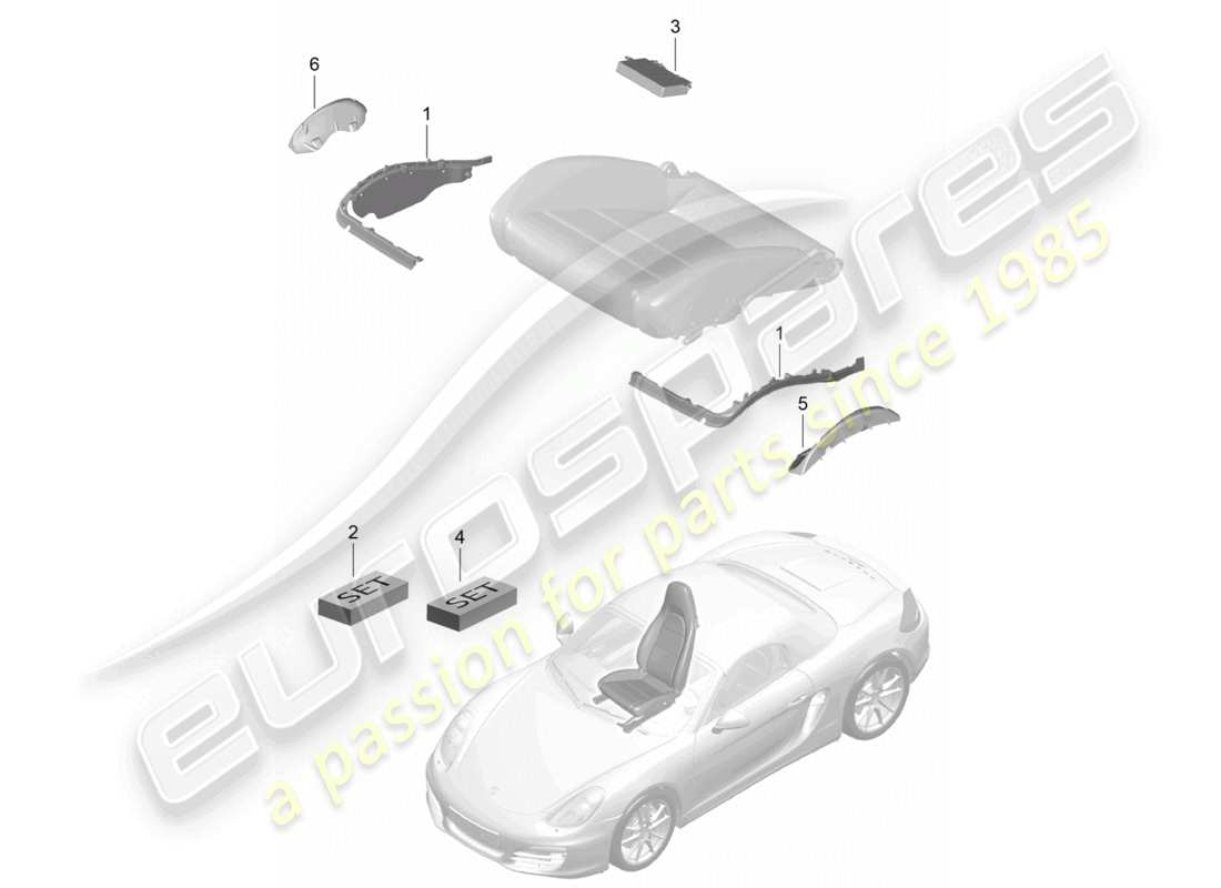 a part diagram from the porsche 2016 (981 boxster) parts catalogue