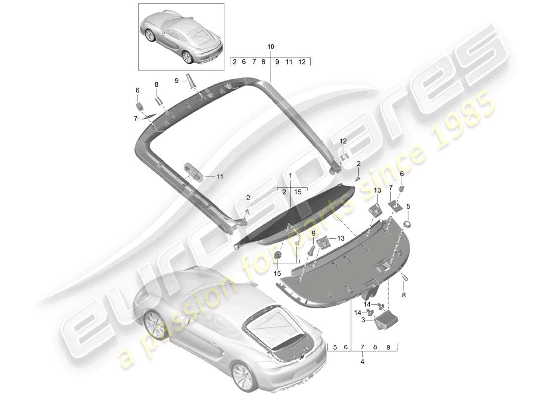 a part diagram from the porsche cayman parts catalogue
