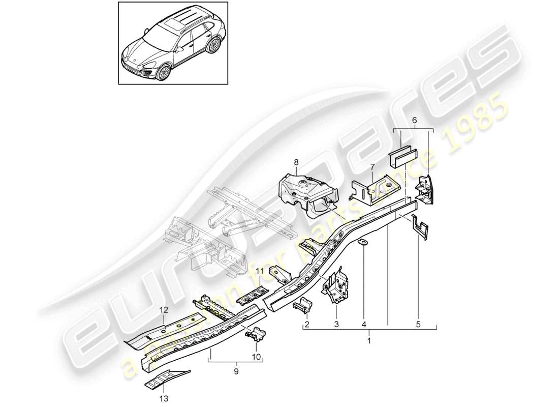 a part diagram from the porsche cayenne parts catalogue