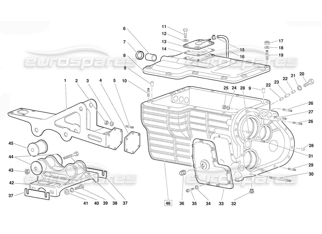 lamborghini diablo (1991) gearbox (valid for june 1992 version) parts diagram