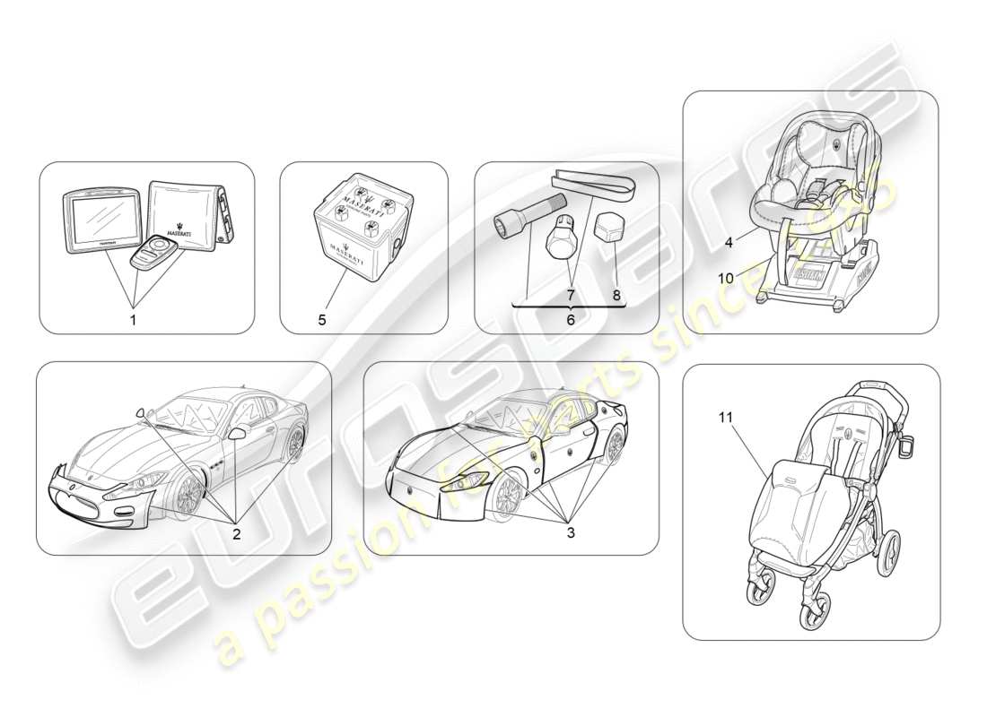 maserati granturismo (2010) after market accessories part diagram