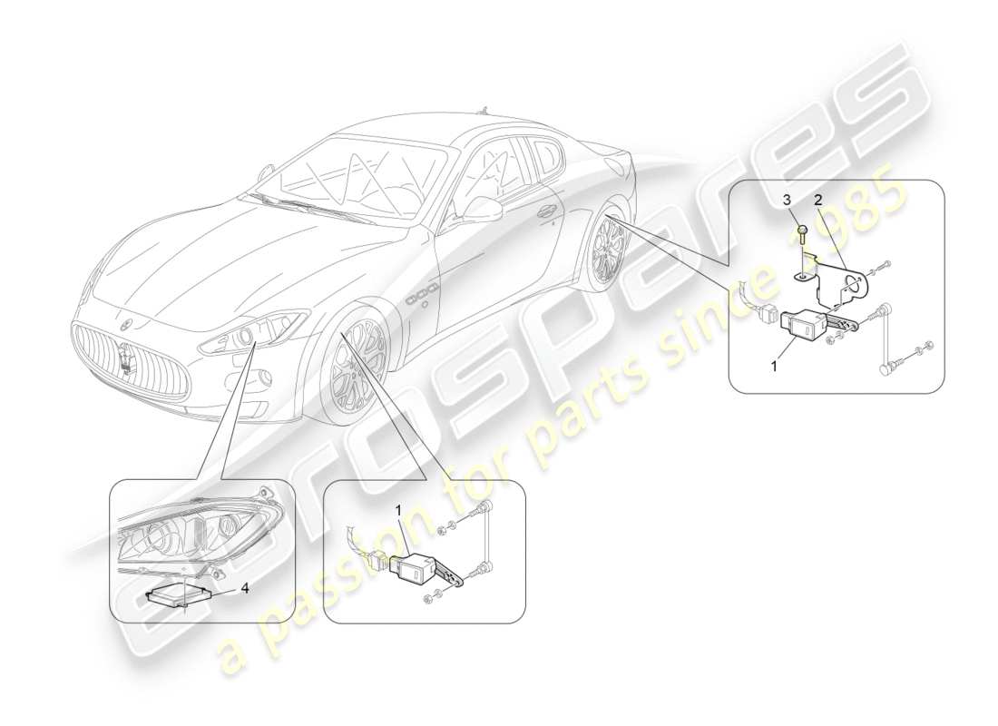 maserati granturismo (2011) lighting system control parts diagram