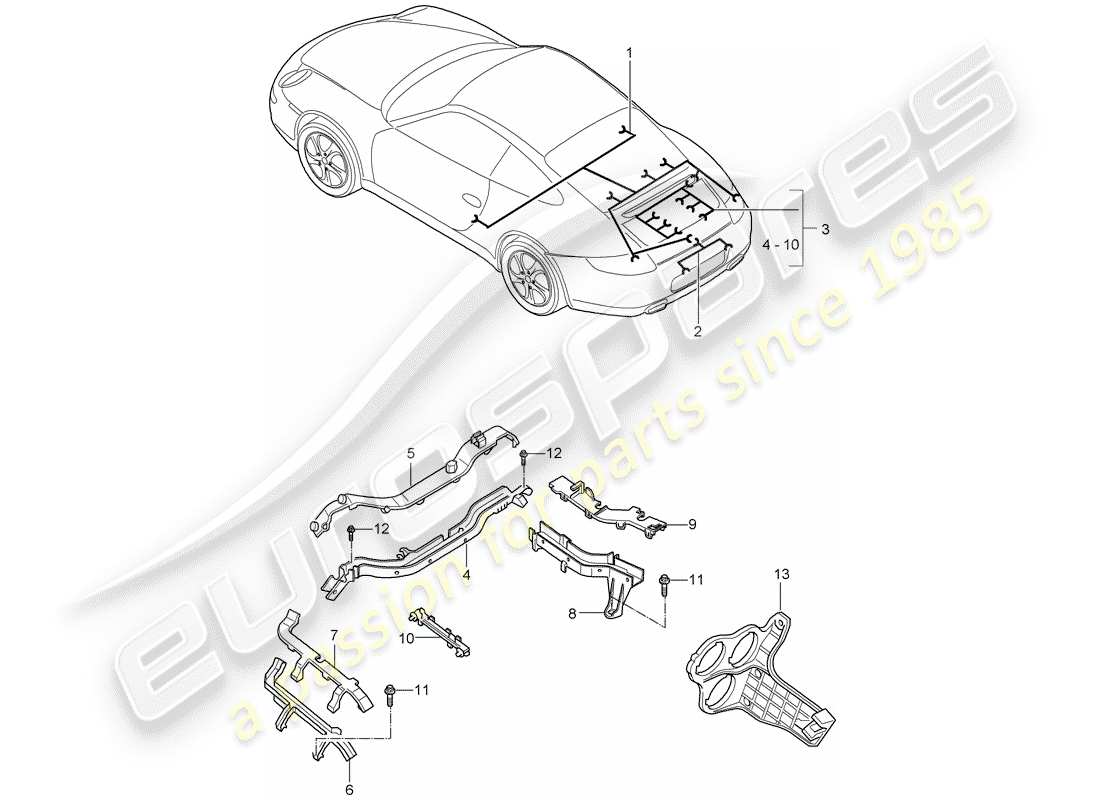 porsche 2011 (997-2) wiring harnesses parts diagram