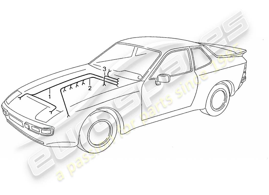 porsche 1990 (944) wiring harnesses - engine - heater - air conditioner part diagram