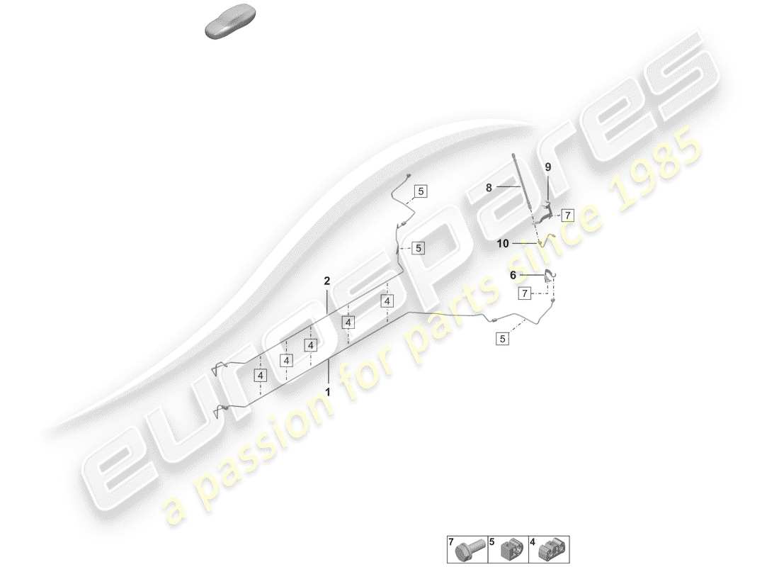 porsche 2020 (992-1) brake line part diagram