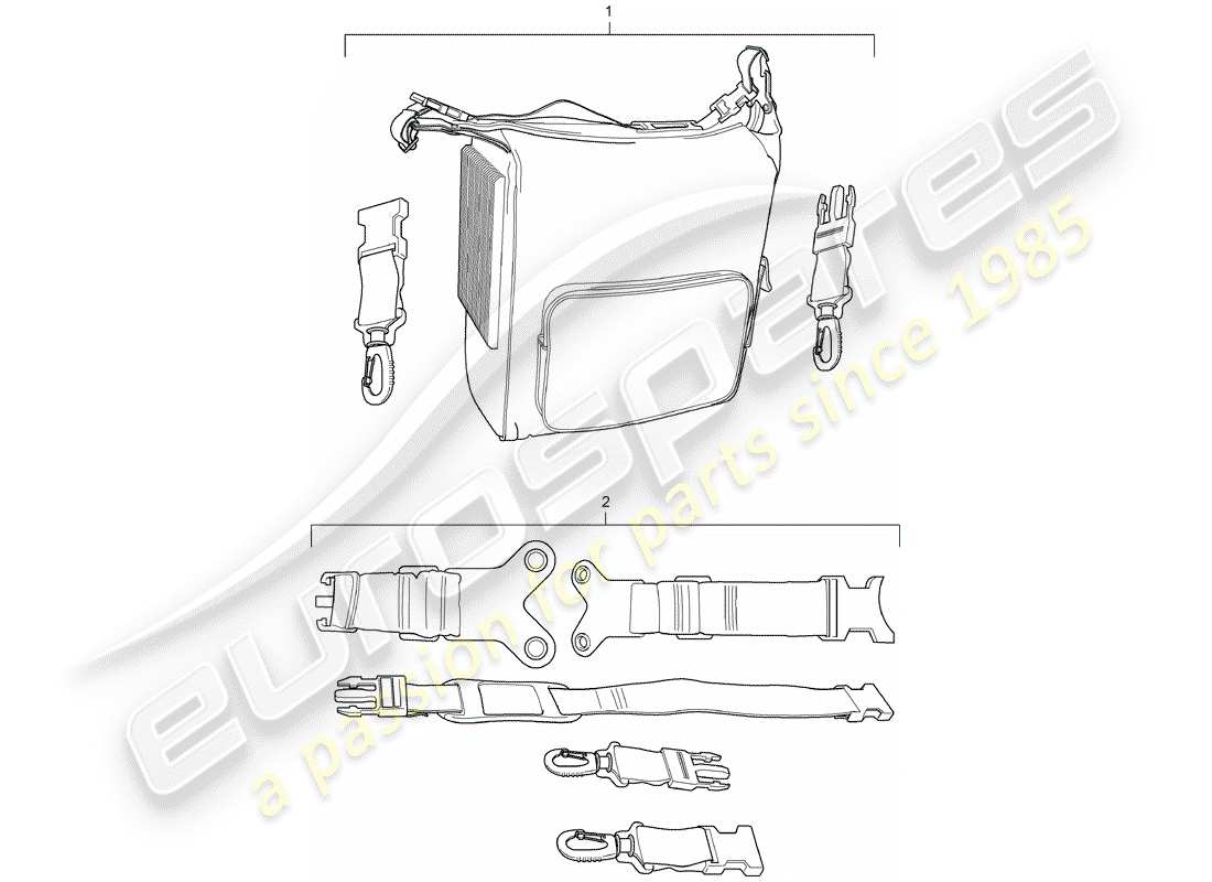 porsche 2006 (tequipment cayenne) cooling bag part diagram