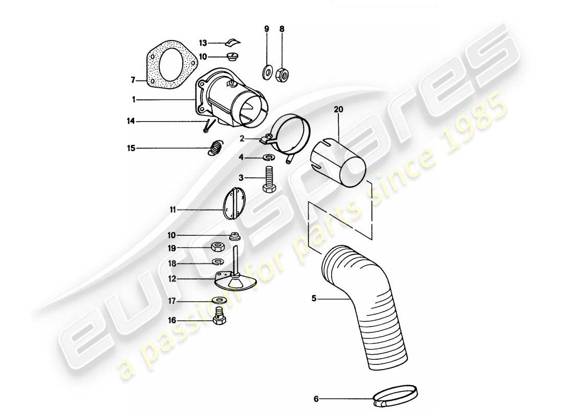 porsche 1974 (911) heating air supply part diagram