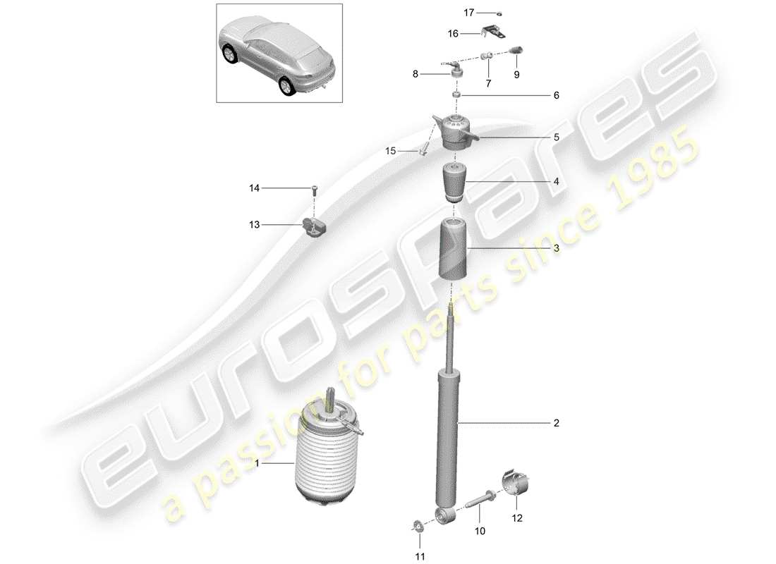 porsche 2014 (macan) air spring part diagram