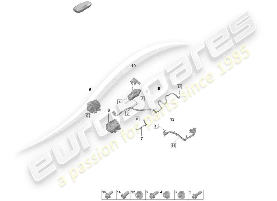 porsche 2020 (992-1) starter parts diagram