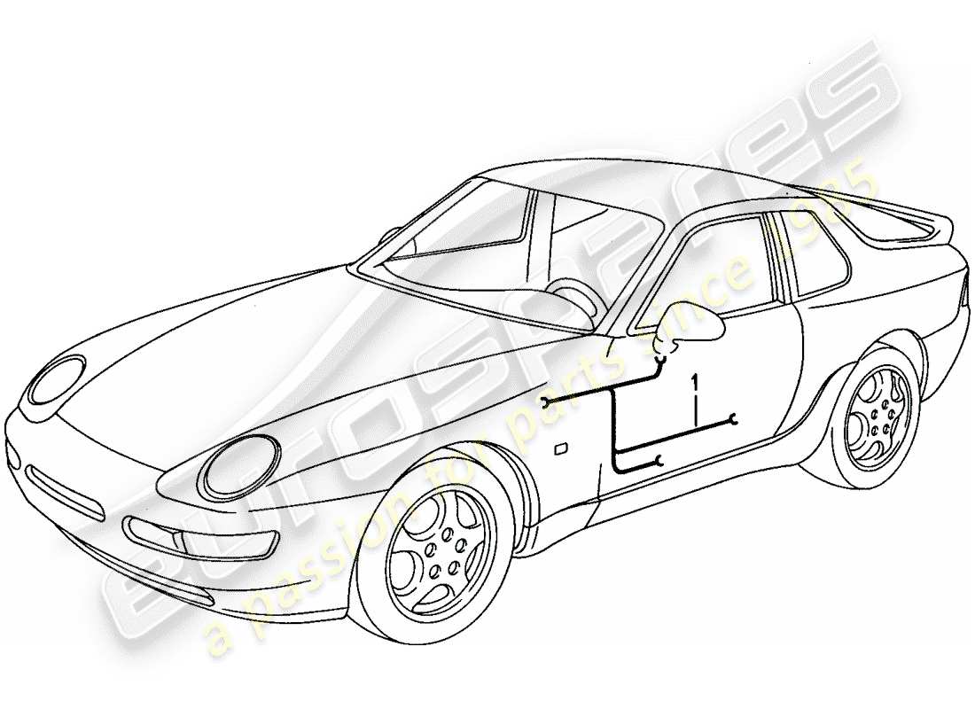 porsche 1993 (968) wiring harnesses - doors parts diagram