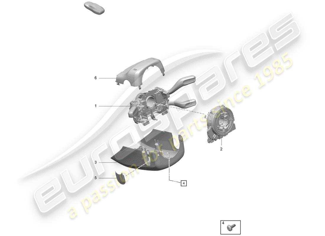 porsche 2020 (718 boxster spyder) steering column switch part diagram