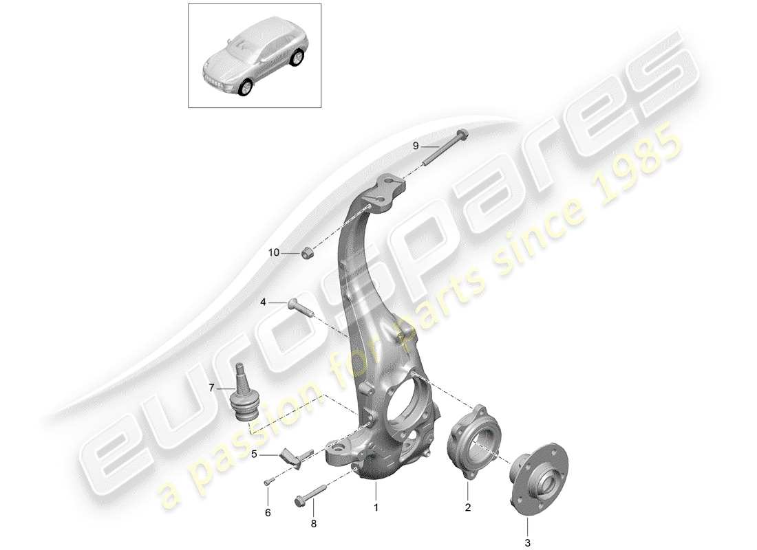 porsche 2016 (macan) pivot bearing part diagram