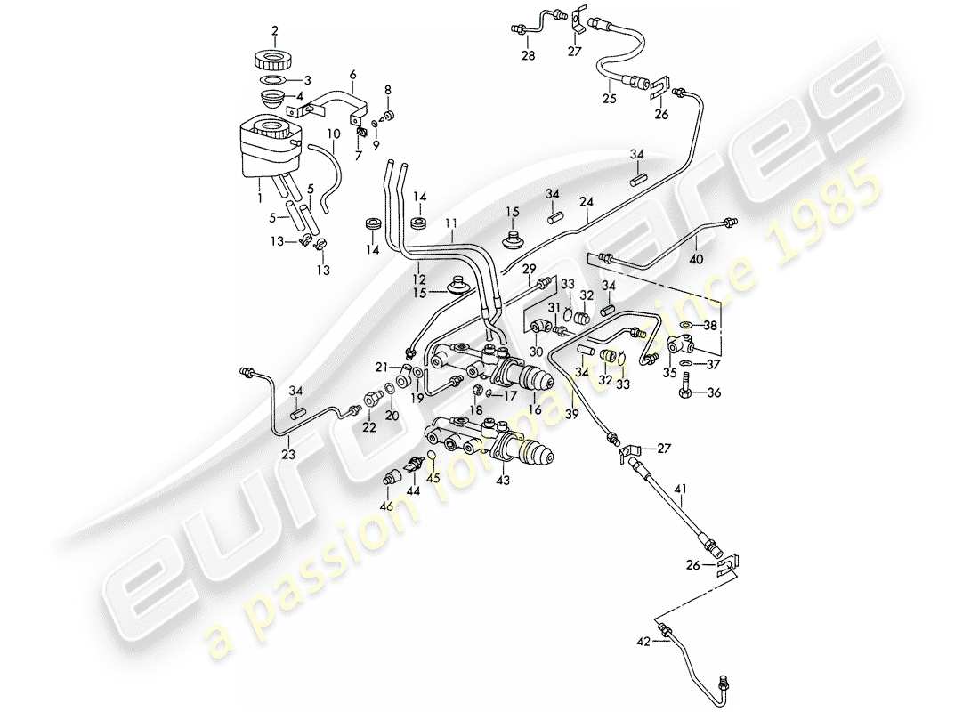 porsche 1969 (911/912) reservoir for - brake fluid - brake master cylinder - d - mj 1969>> - mj 1969 part diagram