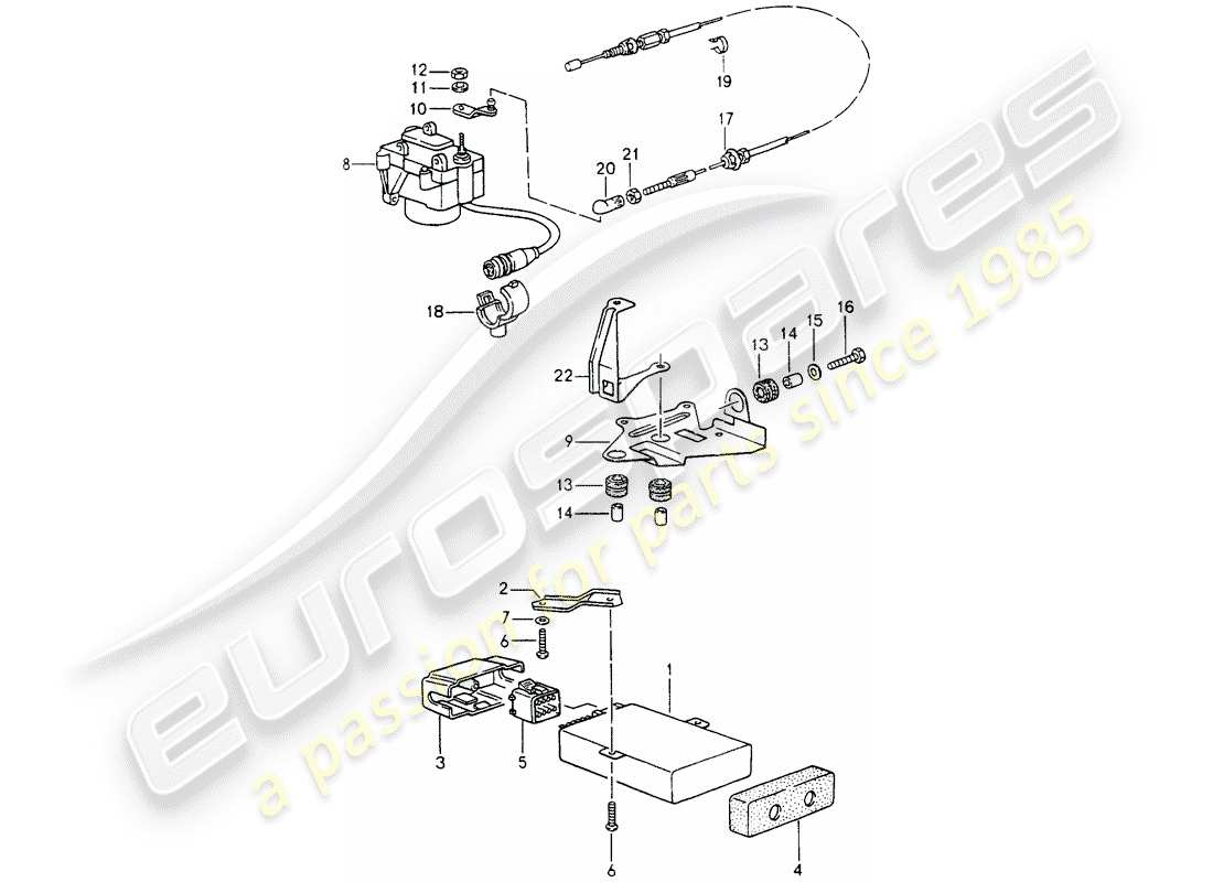 porsche 1990 (964) cruise control system part diagram