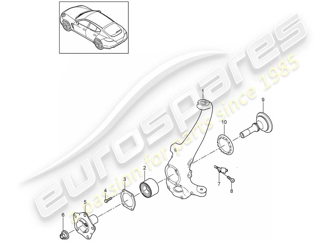porsche 2010 (panamera 970) wheel carrier part diagram