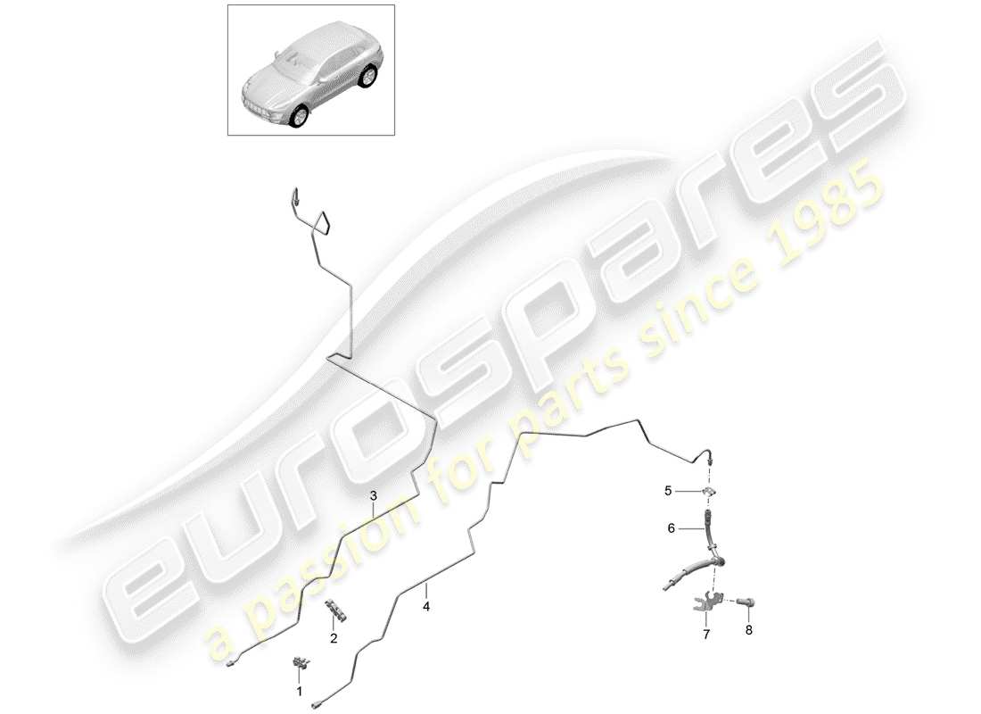 porsche 2016 (macan) brake line part diagram