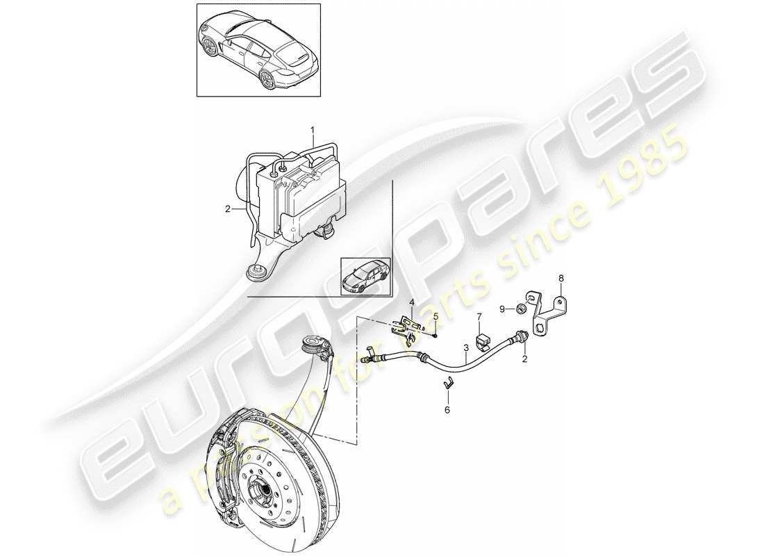 porsche 2010 (panamera 970) brake lines part diagram