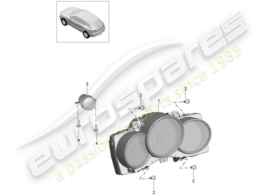 porsche 2017 (macan) instrument cluster parts diagram