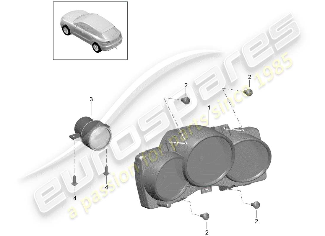 porsche 2016 (macan) instrument cluster part diagram