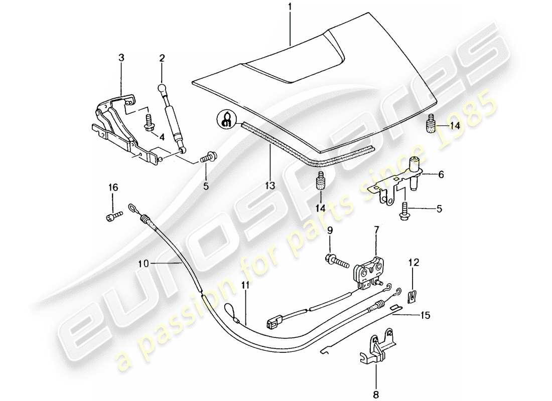 porsche 1997 (986 boxster) cover part diagram