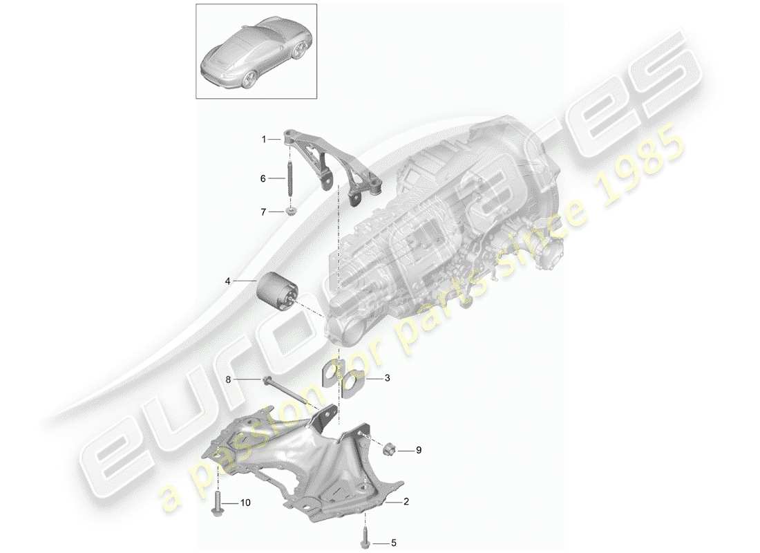 porsche 2015 (991-1) transmission suspension part diagram