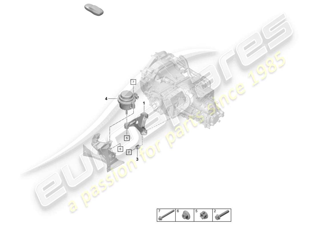 porsche 2020 (718 cayman) gearbox securing parts parts diagram