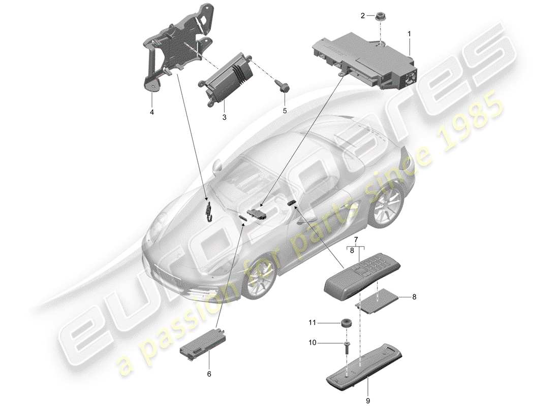 porsche 2012 (981 boxster) amplifier part diagram