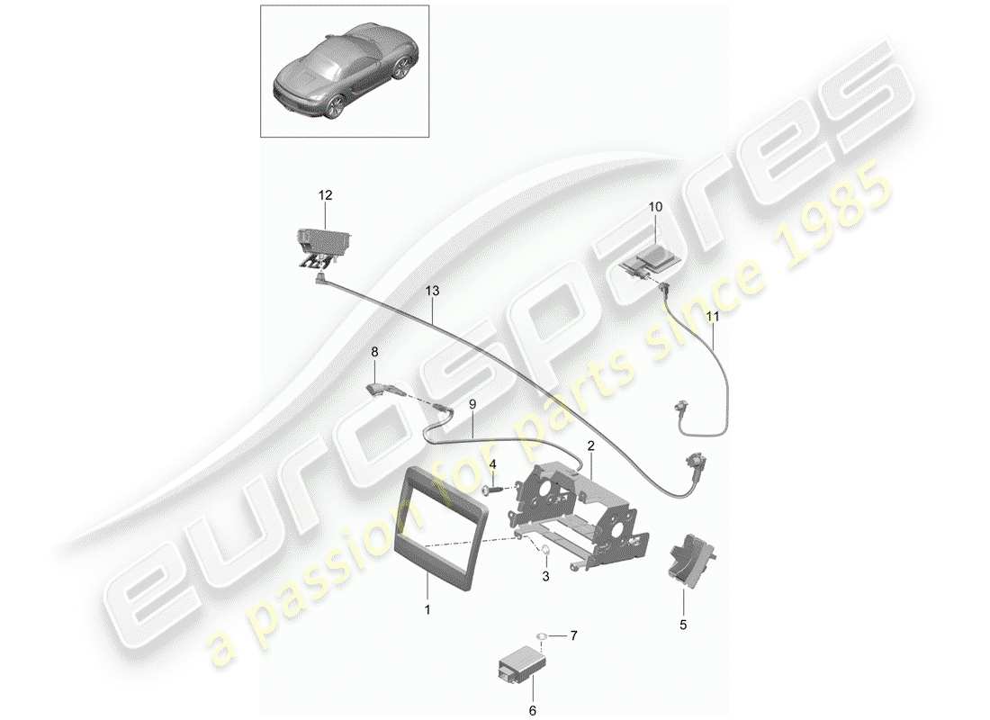 porsche 2012 (981 boxster) preparation part diagram