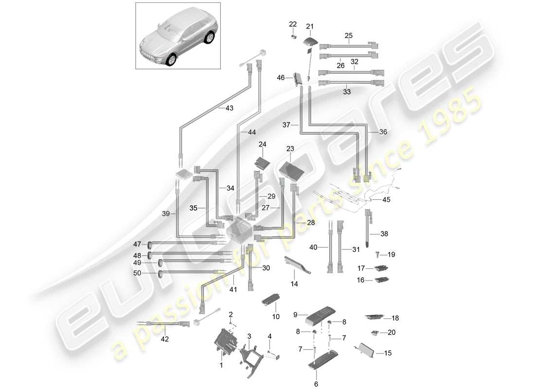porsche 2015 (macan) telephone parts diagram