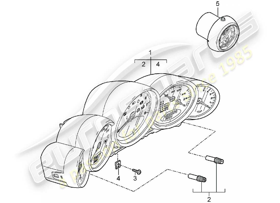porsche 2008 (997-1) instruments part diagram