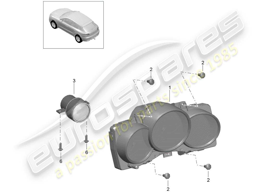 porsche 2015 (macan) instrument cluster parts diagram