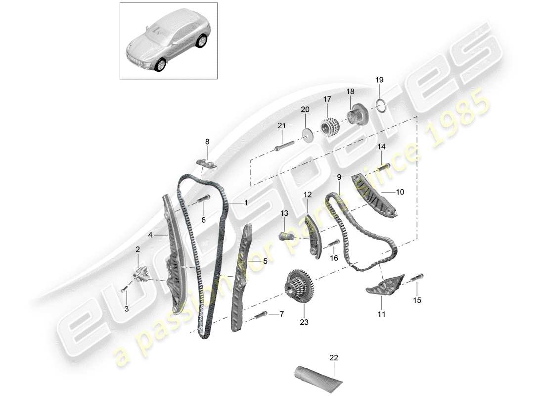porsche 2015 (macan) timing chain part diagram