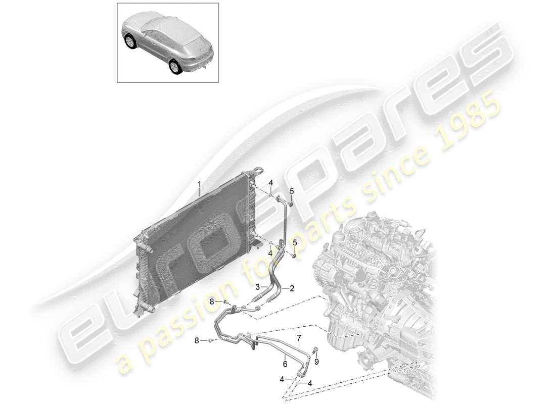 porsche 2015 (macan) - pdk - parts diagram