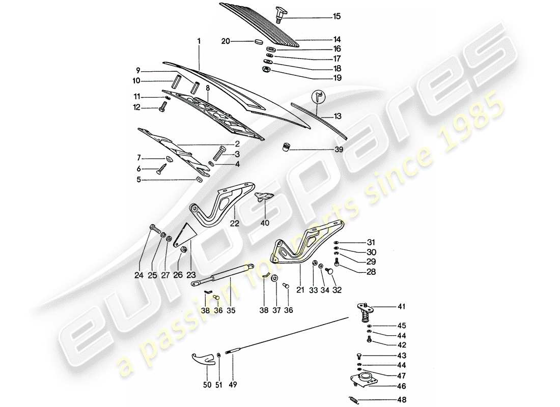 porsche 1977 (911) cover part diagram