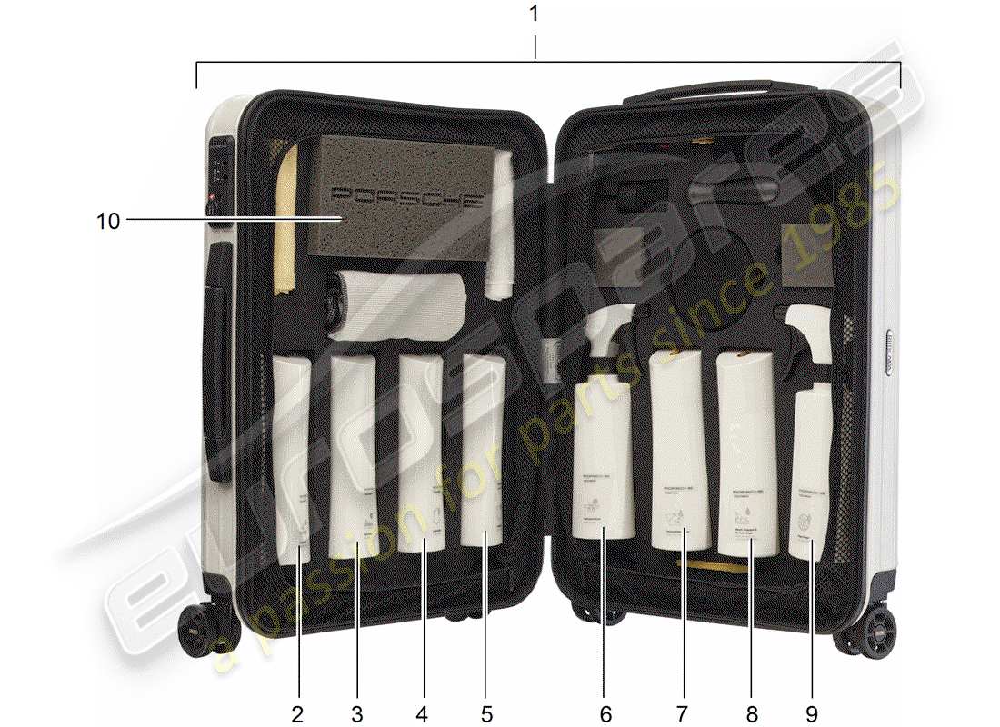 porsche 2006 (tequipment cayenne) cleaning agent part diagram