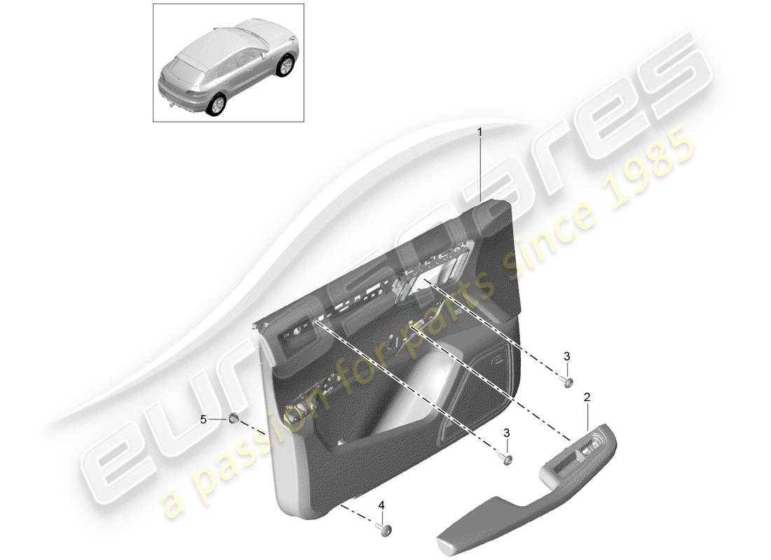 porsche 2015 (macan) door panel parts diagram