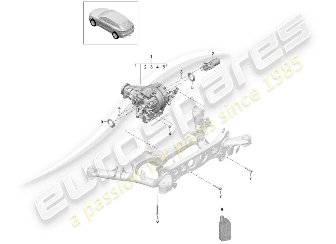 porsche 2015 (macan) rear axle differential part diagram