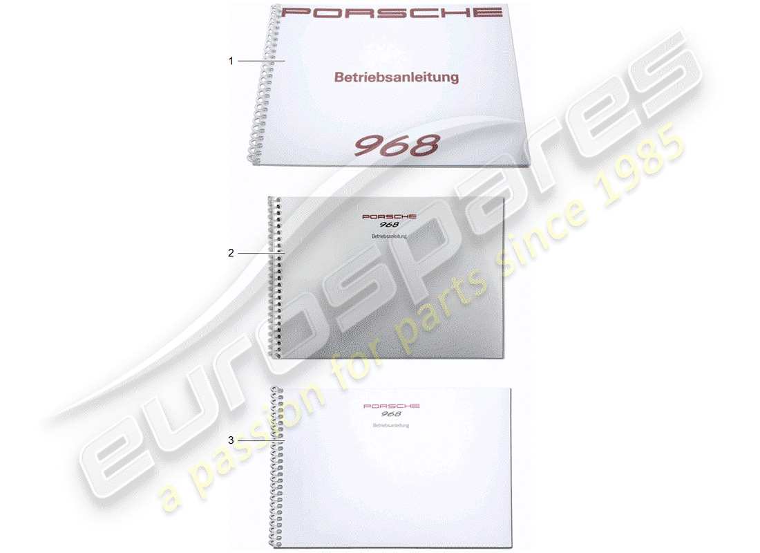 porsche 1995 (968) instruction manual parts diagram