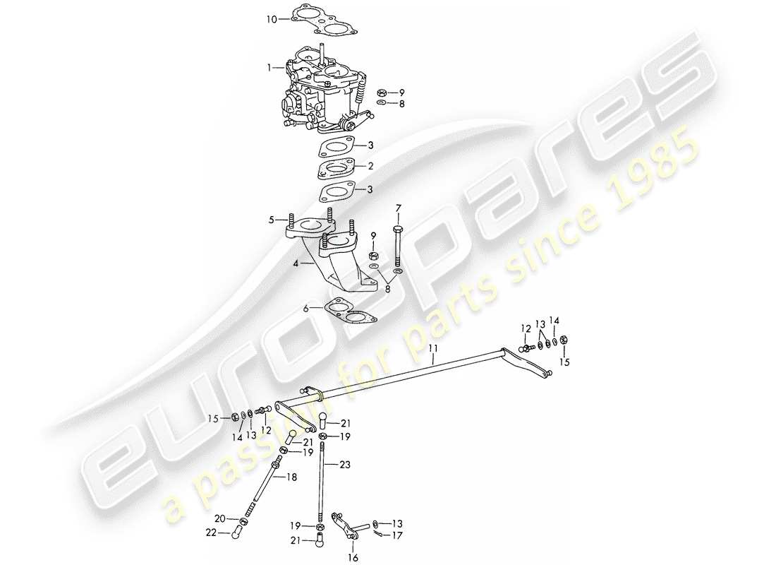 porsche 1969 (911/912) carburetor - system - with: - solex-40 pii-4 part diagram