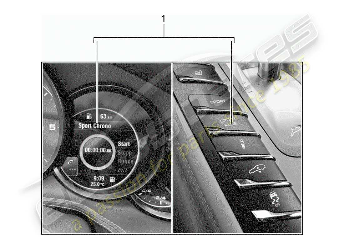 porsche 2018 (tequipment panamera) switch unit parts diagram