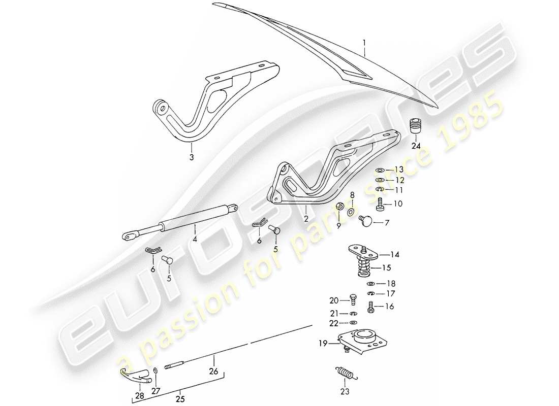 porsche 1971 (911) cover part diagram