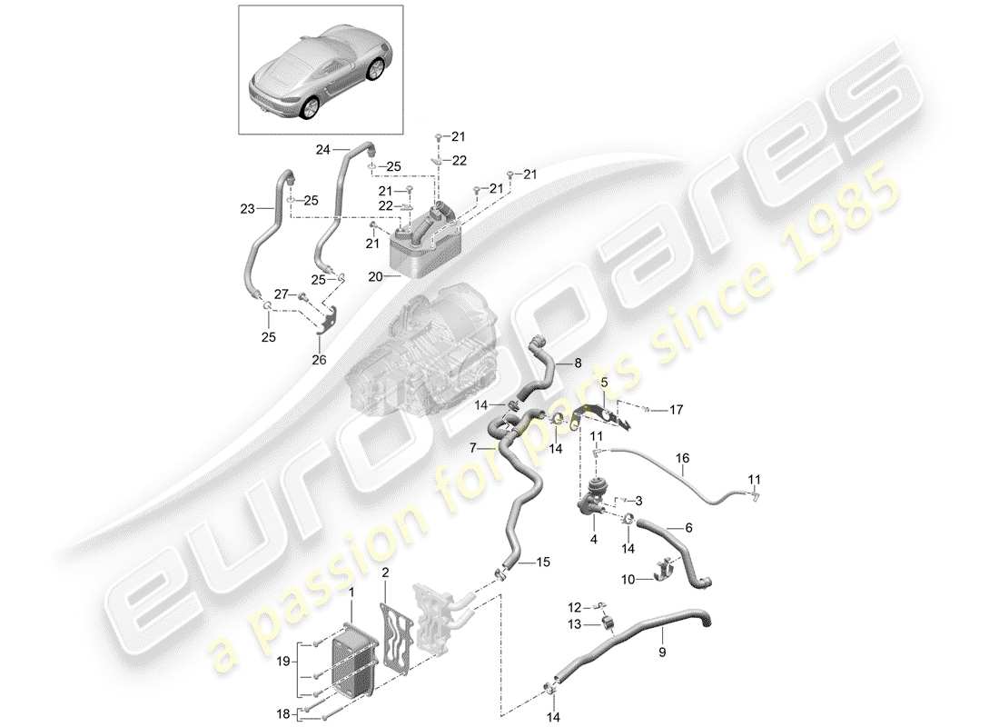 porsche 2020 (718 cayman) - pdk - part diagram